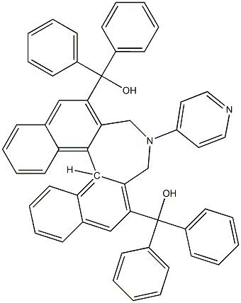 (S)-[4-(吡啶-4-基)-4,5-二氢-3H-二萘并[2,1-C:1',2'-E]氮杂卓-2,6-二基]双(二苯甲醇)结构式