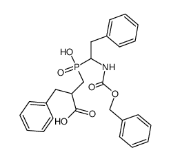 3-[hydroxy[2-phenyl-1-[[(phenylmethoxy)carbonyl]amino]ethyl]phosphinyl]-2-(phenylmethyl)propanoic acid结构式