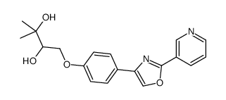 3-Methyl-1-[4-[2-(3-pyridinyl)oxazol-4-yl]phenoxy]-2,3-butanediol结构式