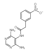 N-(4,6-diaminopyrimidin-5-yl)-2-(3-nitrophenyl)acetamide structure