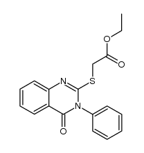 ethyl α-[(3,4-dihydro-4-oxo-3-phenyl-2-quinazolinyl)thio]acetate结构式