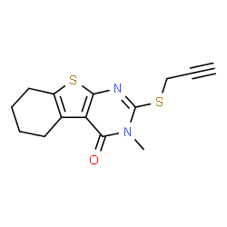 3-methyl-2-(prop-2-yn-1-ylthio)-5,6,7,8-tetrahydrobenzo[4,5]thieno[2,3-d]pyrimidin-4(3H)-one structure