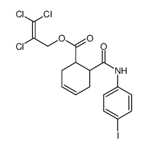 2,3,3-trichloroprop-2-enyl 6-[(4-iodophenyl)carbamoyl]cyclohex-3-ene-1-carboxylate结构式