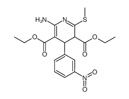 6-amino-2-methylsulfanyl-4-(3-nitro-phenyl)-3,4-dihydro-pyridine-3,5-dicarboxylic acid diethyl ester结构式