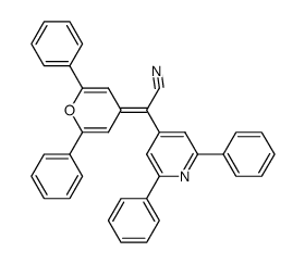 (2,6-diphenyl-pyran-4-ylidene)-(2,6-diphenyl-pyridin-4-yl)-acetonitrile结构式