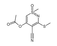 5-acetoxy-1-methyl-3-methylsulfanyl-1-oxo-1λ6-[1,2]thiazine-4-carbonitrile结构式