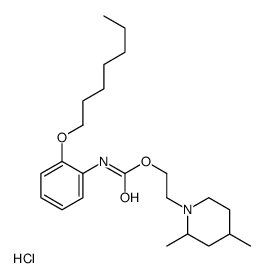 2-(2,4-dimethylpiperidin-1-ium-1-yl)ethyl N-(2-heptoxyphenyl)carbamate,chloride Structure