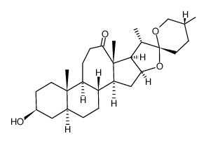 (25R)-3β-Hydroxy-C-homo-5α-spirostan-12-on Structure