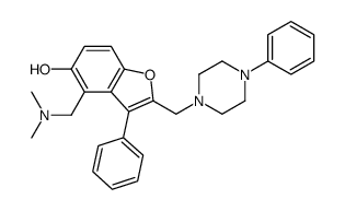 4-[(dimethylamino)methyl]-3-phenyl-2-[(4-phenylpiperazin-1-yl)methyl]-1-benzofuran-5-ol结构式