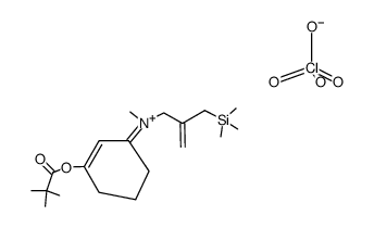 N-[3-[(tert-butylcarbonyl)oxy]cyclohex-2-enylidene]-N-[2-[(trimethylsilyl)methyl]-2-propenyl]methylammonium perchlorate结构式