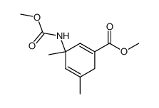 3-(methoxycarbonylamino)-3,5-dimethylcyclohexa-1,4-dienecarboxylic acid methyl ester结构式