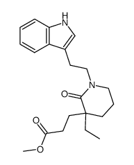 3-{3-Ethyl-1-[2-(1H-indol-3-yl)-ethyl]-2-oxo-piperidin-3-yl}-propionic acid methyl ester结构式