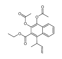 3,4-Diacetoxy-1-(1-methyl-allyl)-naphthalene-2-carboxylic acid ethyl ester Structure