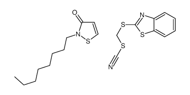 1,3-benzothiazol-2-ylsulfanylmethyl thiocyanate,2-octyl-1,2-thiazol-3-one结构式