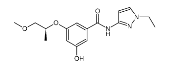 N-(1-ethyl-1H-pyrazol-3-yl)-3-hydroxy-5-{[(1S)-1-methyl-2-(methyloxy)ethyl]oxy}benzamide Structure