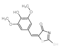 (5E)-5-(4-Hydroxy-3,5-dimethoxybenzylidene)-2-mercapto-1,3-thiazol-4(5H)-one Structure