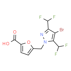 5-{[4-Bromo-3,5-bis(difluoromethyl)-1H-pyrazol-1-yl]methyl}furan-2-carboxylic acid图片