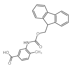 3-((((9H-芴-9-基)甲氧基)羰基)氨基)-4-甲基苯甲酸结构式