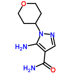 5-Amino-1-(tetrahydro-2H-pyran-4-yl)-1H-pyrazole-4-carboxamide structure