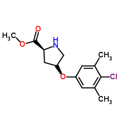 Methyl (4R)-4-(4-chloro-3,5-dimethylphenoxy)-L-prolinate结构式