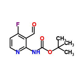 2-Methyl-2-propanyl (4-fluoro-3-formyl-2-pyridinyl)carbamate结构式