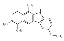 (+)-2,3,4,6-tetrahydro-9-methoxy-1,2,5-trimethyl-1H-pyrido[4,3-b]carbazole structure