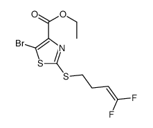 4-Thiazolecarboxylicacid,5-bromo-2-[(4,4-difluoro-3-butenyl)thio]-,ethylester(9CI) structure