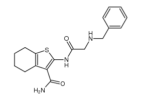 2-[(N-benzyl-glycyl)-amino]-4,5,6,7-tetrahydro-benzo[b]thiophene-3-carboxylic acid amide结构式