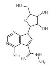 7H-Pyrrolo[2,3-d]pyrimidine-5-carboximidicacid, 4-amino-7-b-D-ribofuranosyl-,hydrazide结构式