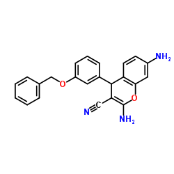 2,7-Diamino-4-[3-(benzyloxy)phenyl]-4H-chromene-3-carbonitrile结构式