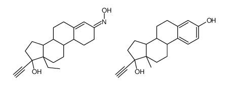 (8R,9S,10R,13S,14S,17R)-13-ethyl-17-ethynyl-3-hydroxyimino-1,2,6,7,8,9,10,11,12,14,15,16-dodecahydrocyclopenta[a]phenanthren-17-ol,(8R,9S,13S,14S,17R)-17-ethynyl-13-methyl-7,8,9,11,12,14,15,16-octahydro-6H-cyclopenta[a]phenanthrene-3,17-diol结构式