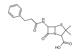 3,3-Dimethyl-7-oxo-6-(3-phenyl-propionylamino)-4-thia-1-aza-bicyclo[3.2.0]heptane-2-carboxylic acid结构式