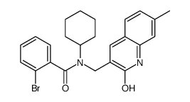 2-bromo-N-cyclohexyl-N-[(7-methyl-2-oxo-1H-quinolin-3-yl)methyl]benzamide Structure