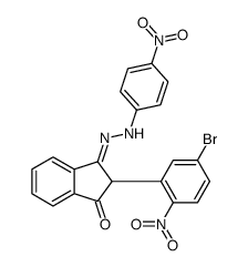 (3E)-2-(5-bromo-2-nitrophenyl)-3-[(4-nitrophenyl)hydrazinylidene]inden-1-one结构式