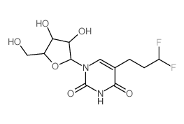 5-(3,3-difluoropropyl)-1-[3,4-dihydroxy-5-(hydroxymethyl)oxolan-2-yl]pyrimidine-2,4-dione Structure