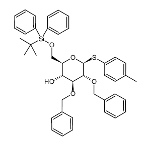 B-D-GLUCOPYRANOSIDE,4-METHYLPHENYL6-O-[(1,1-DIMETHYLETHYL)DIPHENYLSILYL]-2,3-BIS-O-(PHENYLMETHYL)-1-THIO- picture