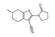 6-methyl-2-(2-oxo-pyrrolidin-1-yl)-4,5,6,7-tetrahydro-benzo[b]thiophene-3-carbonitrile结构式