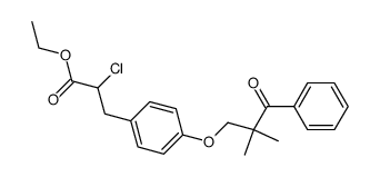 2-Chloro-3-[4-(2,2-dimethyl-3-oxo-3-phenyl-propoxy)-phenyl]-propionic acid ethyl ester Structure