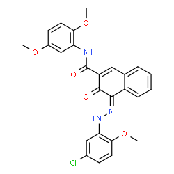 (4E)-4-[(5-chloro-2-methoxy-phenyl)hydrazinylidene]-N-(2,5-dimethoxyphenyl)-3-oxo-naphthalene-2-carboxamide结构式