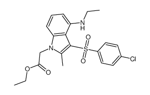 3-[(4-chlorophenyl)sulfonyl]-4-(ethylamino)-2-methyl-1H-indole-1-acetic acid ethyl ester Structure