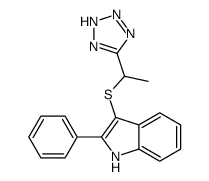 2-Phenyl-3-[1-(1H-tetrazol-5-yl)ethylthio]-1H-indole结构式