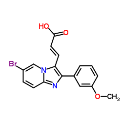 3-[6-BROMO-2-(3-METHOXY-PHENYL)-IMIDAZO[1,2-A]-PYRIDIN-3-YL]-ACRYLIC ACID结构式