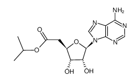 isopropyl 2-((2R,3S,4R,5R)-5-(6-amino-9H-purin-9-yl)-3,4-dihydroxytetrahydrofuran-2-yl)acetate结构式