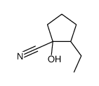 2-ethyl-1-hydroxycyclopentane-1-carbonitrile结构式