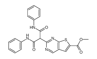 2-(bis-phenylcarbamoyl-methyl)-thieno[2,3-d]pyrimidine-6-carboxylic acid methyl ester结构式