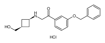 Ethanone, 2-[[cis-3-(hydroxymethyl)cyclobutyl]amino]-1-[3-(phenylmethoxy)phenyl]-, hydrochloride结构式