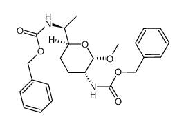 methyl 2,6-bis(benzyloxycarbonylamino)-2,3,4,6,7-pentadeoxy-β-L-lyxo-heptopyranoside结构式