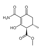 (1R,6S)-3-Carbamoyl-2-hydroxy-6-methyl-4-oxo-cyclohex-2-enecarboxylic acid methyl ester Structure