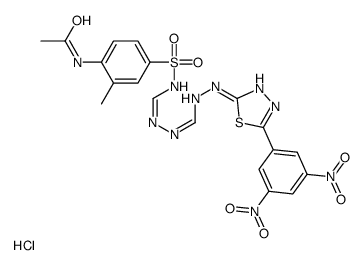 N-[4-[(E)-[2-[(E)-[[5-(3,5-dinitrophenyl)-1,3,4-thiadiazol-2-yl]hydrazinylidene]methyl]hydrazinyl]methylideneamino]sulfonyl-2-methylphenyl]acetamide,hydrochloride结构式