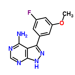 3-(3-Fluoro-5-methoxyphenyl)-1H-pyrazolo[3,4-d]pyrimidin-4-amine structure